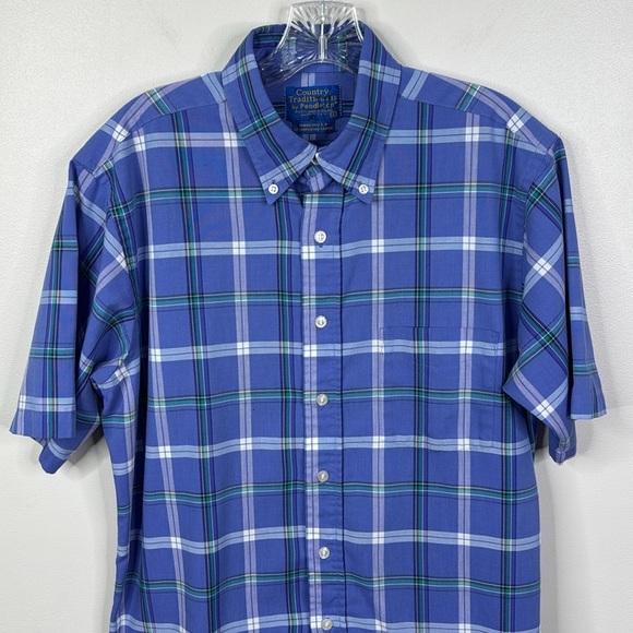 Country Traditions by Pendleton S/S Button Up Plaid Shirt Men's Large USA - Picture 2 of 6